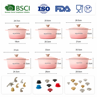 Ensemble de casseroles en fonte émaillée, collection de cuisine coordonnée avec couleur personnalisée et service OEM/ODM