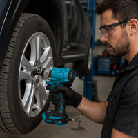 Clé à chocs sans fil sans balais à couple élevé, alimentée par batterie lithium-ion, pour le démontage de pneus automobiles et l'installation de échafaudages