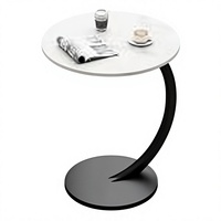 Table console ronde moderne, table d'appoint en métal, table d'appoint de canapé aspect marbre, meubles de salon