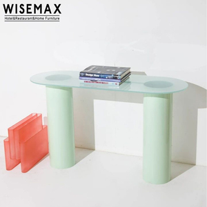WISEMAX FURNITURE Table <span class=keywords><strong>de</strong></span> salon moderne et élégante, table <span class=keywords><strong>de</strong></span> <span class=keywords><strong>bar</strong></span> ovale en acrylique vert pour la maison, l'hôtel, la villa - Product Image 1
