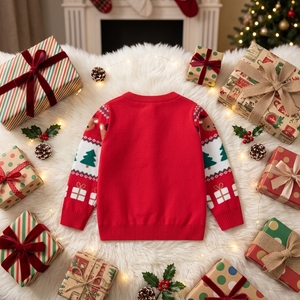 Wholesale <strong>Christmas</strong> 100% Cotton Cute Jacquard Knitted Baby Pullover Spring O-Neck Kids <strong>Jumper</strong> Printed Clothes <strong>for</strong> Boys and <strong>Girls</strong> - Product Image 2