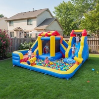 Château gonflable commercial en PVC avec double toboggan, parc aquatique gonflable pour enfants, 6 personnes, intérieur/extérieur, taille personnalisable