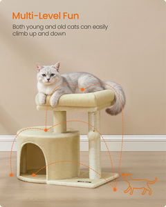 Tour pour chat <span class=keywords><strong>Feandrea</strong></span> avec griffoir en sisal, niche en peluche et perchoir rembourré pour petits espaces - Product Image 3