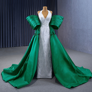 Robe de soirée de luxe haut de gamme, deux styles, col halter détachable et robe à traîne, même style que les stars Rsm231081 - Product Image 1