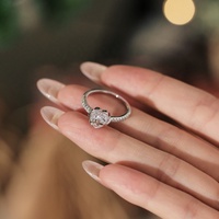 Yimi Valentijnsdag 925 Sterling Zilver Volledig Zirkoon Hart Cadeau Ringen Fijne Sieraden Damesringen