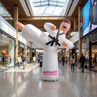 Grand ouverture du dojo : Publicité gonflable de karaté, Taekwondo gonflable sur mesure avec impression des coordonnées pour point photo