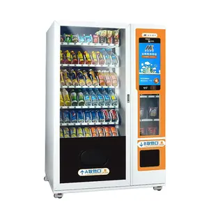 Combinación de máquina expendedora con pantalla táctil para aperitivos y bebidas, se puede controlar la temperatura de la máquina expendedora