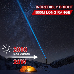 50000 <span class=keywords><strong>lumen</strong></span> dài khoảng cách ngoài trời <span class=keywords><strong>Torch</strong></span> ánh sáng đèn pin mạnh mẽ tùy chỉnh đèn pin với logo và pin - Product Image 4