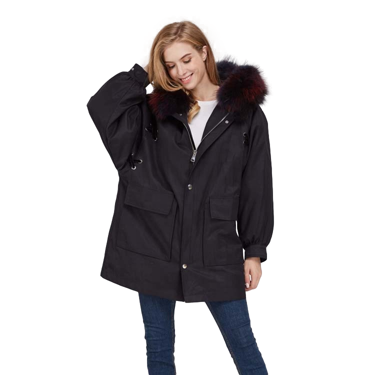 Manteau Long à capuche en fourrure de vison véritable pour femme, Parka d'hiver, nouvelle collection