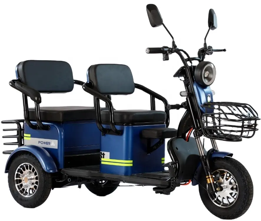 800W tricycle électrique ménage petit scooter tricycle électrique réglable à trois places