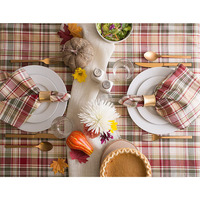 Ensemble de nappes et torchons de cuisine en coton 100% personnalisés, à carreaux rouges et verts de Noël