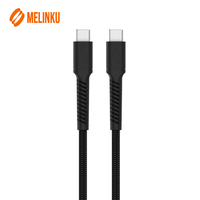 Câble de données de charge rapide Melinku 1,2 mètre 65W, en alliage d'aluminium, tressé en nylon, type-C, conducteur en cuivre pur, compatible avec iPhone, appareil photo
