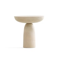 Meubles de salon classiques LANDIVIEW, tables d'appoint et tables basses en pierre naturelle de marbre blanc.