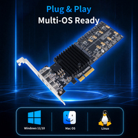 Tarjeta Adaptadora PCIe 4.0 X4 a 4 M.2 NVMe, Chipset B650, 4 SATA 6Gbps, USB-C 20Gbps, Sin Necesidad de Bifurcación, Windows/Linux/macOS