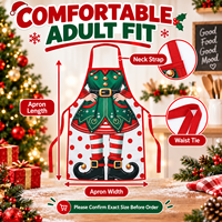 Tablier amusant et original à motif 3D Père Noël, unisexe, assorti pour couple, réutilisable, sans manches, pratique pour les fêtes de Noël