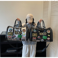 Sac de voyage rétro B4003 grande capacité pour trajets courts, voyages d'affaires, trajets quotidiens, rangement élégant pour équipement de fitness, avec fermeture éclair pour moto