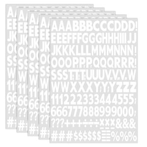 <b>Iron</b>-<b>On</b> Patches 5 Sheets of White 1-Inch Letters and <b>Numbers</b> Silicone Labels for Fabric T-Shirts Bags DIY Crafts - Product Image 1