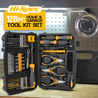 Ensemble d'outils à main de précision Hi-Spec 128 pièces en acier au chrome-vanadium Cr-V, coffret rigide, pour la maison et l'automobile, comprend pinces et clés, OEM ODM
