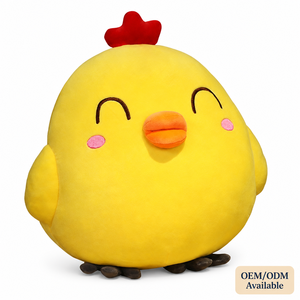 ตุ๊กตาไก่สีเหลืองน่ารัก ขายส่ง ของเล่นไก่ตัวเล็กๆ น่ารัก บรรเทาความเครียด ขนาด 51-99 ซม. ใยฝ้าย PP รับทำโลโก้ตามสั่ง มาตรฐาน EN71 CE - Product Image 1