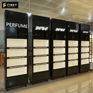 Custom Store Fixture Perfume Shop Interior Design Showroom Cosmetics Makeup Wall Display Cabinet Perfume Store Display Shelf