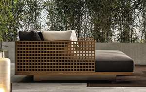 현대 풀 데이베드 야외 파티오 소파 소파 티크 나무 거실 호텔 로비 공원 및 야외 공간을위한 가구 - Product Image 4