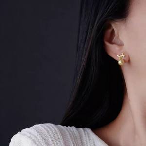 22679 Accessoires de perles DIY, support vide pour boucles d'oreilles en argent S925, bijoux en or et argent, boucles d'oreilles rondes de 7 à 10 mm - Product Image 4