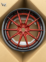 Jantes en alliage d'aluminium forgé personnalisées neuves en 4 pièces, 18-24 pouces, rouge bonbon, noir brillant, jantes concaves profondes, garantie de 3 ans