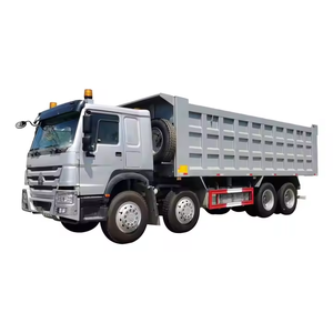 Camion à benne basculante gris 8x4 très tendance, idéal pour le transport de sable/gravier, la construction routière et les projets d'ingénierie municipale - Product Image 1