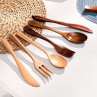 Vaisselle coréenne en bois d'acacia de hêtre bol en bois en gros bol à salade de fruits avec poignée