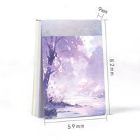 Cuaderno de Bolsillo Mini con Diseño de Flores de Cerezo y Paisaje Antiguo, Encuadernado con Pegamento, Páginas Interiores Rayadas, Personalizable al por Mayor, Regalo para Estudiantes