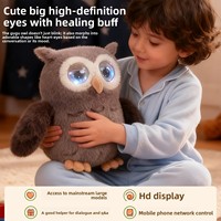 Peluche Hibou Parlant WiFi IA, Jouet Compagnon Émotionnel à Dialogue Vocal Intelligent, Cadeau Interactif en Polaire Corail pour Tous les Âges