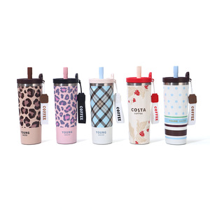 316 Stainless Steel Double Layer Vacuum <b>Insulated</b> <b>Mug</b> Portable Travel Cup With Straw And Lid For Coffee Tea On The Go - Product Image 5
