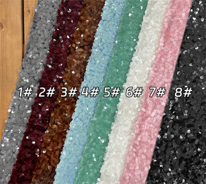 Tessuto di <span class=keywords><strong>Velluto</strong></span> con Paillettes da 9mm per Abiti da Sposa e Gonne Femminili, Tessuto con Paillettes per Abbigliamento Fai-da-Te e Design - Product Image 3