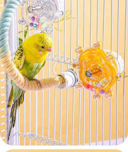 Jouets à mâcher pour perroquets Kangdarpet, puzzle rotatif en peau de tigre, soucoupe volante, roue, produits pour oiseaux pour l'auto-divertissement et l'ennui - Product Image 6