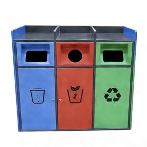 Poubelles à double compartiment pour les couloirs des centres commerciaux, poubelles pour lieux publics esthétiques et durables - Product Image 4