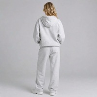 Ensemble de survêtement 2 pièces en molleton épais personnalisé pour femme, avec broderie, comprenant un sweat à capuche oversize et un pantalon de survêtement, style athleisure