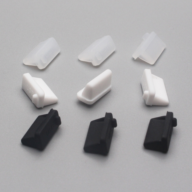 Silicone MOLDED USB a Port Dust Plug Protective Cover Anti-Dust Stopper in Black/White/Transparent