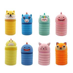Trousse à crayons en silicone 3D cylindrique, motif dessin animé, la plus vendue, pour écoliers et enfants - Product Image 2