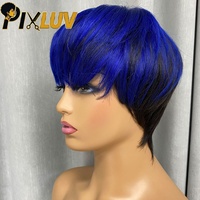 Perruque courte en cheveux humains vierges Remy 100% naturels, coupe pixie Chioma, sans colle, pour femmes noires