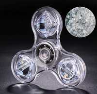 Flash LED en cristal transparent pour jouet rotatif éblouissant veilleuse doigt Fidget Spinner produit de sport et de divertissement