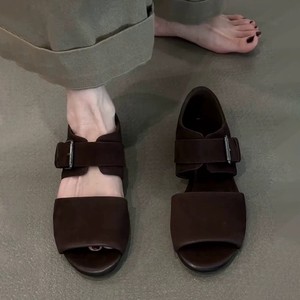 Sandalias planas de verano 2026 estilo vintage con punta abierta y una tira, con cubierta trasera, para mujer - Product Image 2