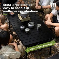 Table de camping pliante Qingmu en alliage d'aluminium, réglable en hauteur, mobilier d'extérieur pliable