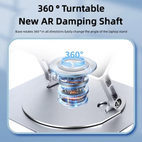Support d'ordinateur portable en alliage d'aluminium support d'ordinateur de refroidissement suspendu rotatif à 360 degrés