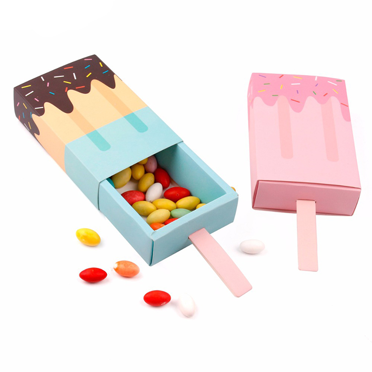 Long imprimé emballage de boîte de chocolat papier bonbons boîte