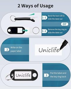 Chuỗi nhựa mềm 2 inch với nhãn giấy trống rõ ràng Windows màng bảo vệ chia Nhẫn linh hoạt nhận dạng vật phẩm thẻ chìa khóa - Product Image 5