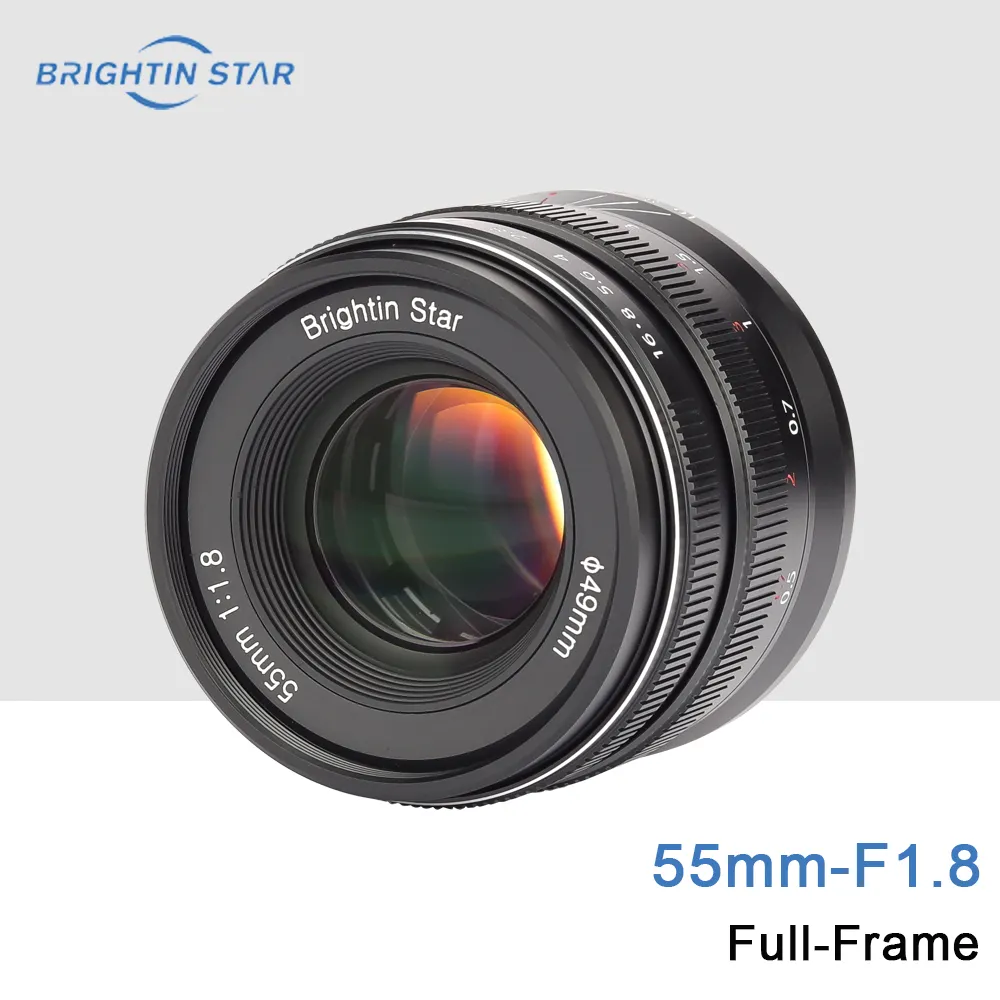 Brightin Star Camera Lens 55mm F1.8 Full Frame Camera Lens Fixed Manual Focus For Nikon Z6 Z7 Canon EOSR SONY A9 A7R3 A7M3