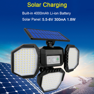 Năng lượng mặt trời đèn sân vườn ngoài trời không thấm nước <span class=keywords><strong>LED</strong></span> cảm biến chuyển động tường ánh sáng có thể sạc lại PIR đèn với điều khiển từ xa - Product Image 4