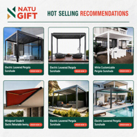 Pergola à lames orientables naturelles en promotion pour couverture de patio