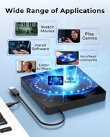 3D Blu-ray Writer Reader External Blu-ray Burner USB 3.0 BD DVD CD Drive for Mac Windows