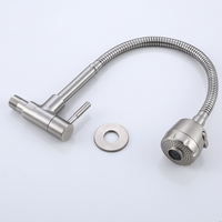 Robinet de cuisine commercial élégant en acier inoxydable, simple tuyau flexible brossé à froid, 2 fonctions